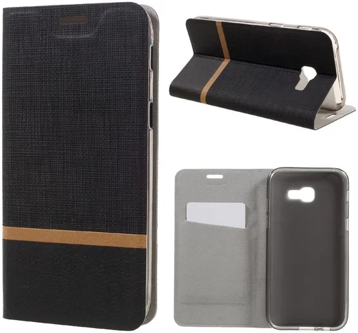 Samsung Galaxy A5 (2017) Portemonnee Stripe Hoesje Zwart afbeelding 6