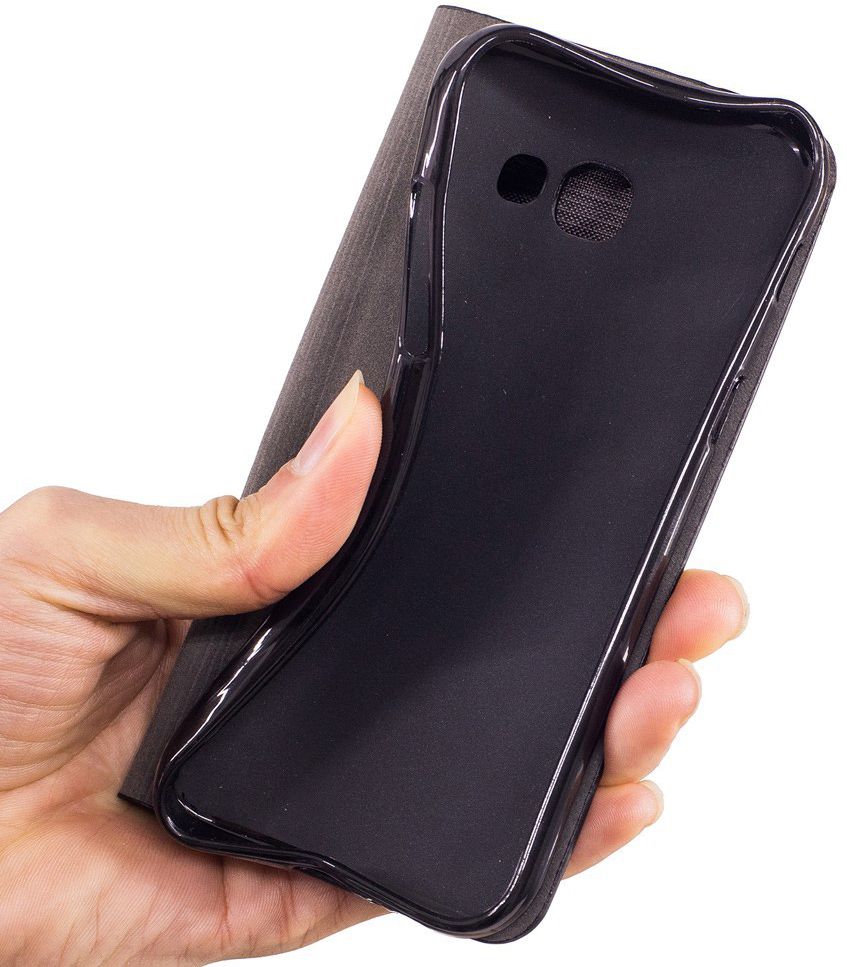 Samsung Galaxy A5 (2017) Linnen Portemonnee Hoesje Donkergrijs afbeelding 8