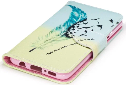 Samsung Galaxy S8 Portemonnee Print Hoesje Feather afbeelding 12