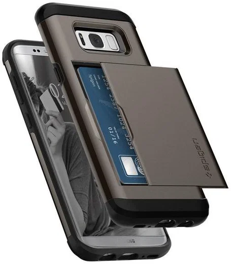Spigen Slim Armor Card Slot Samsung Galaxy S8 Hoesje Gunmetal afbeelding 2