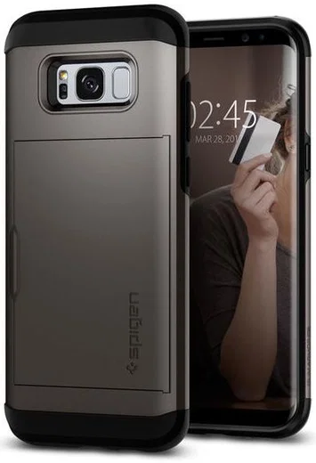 Spigen Slim Armor Card Slot Samsung Galaxy S8 Hoesje Gunmetal afbeelding 4