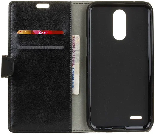 LG K10 (2017) Portemonnee Hoesje met Standaard Zwart afbeelding 12