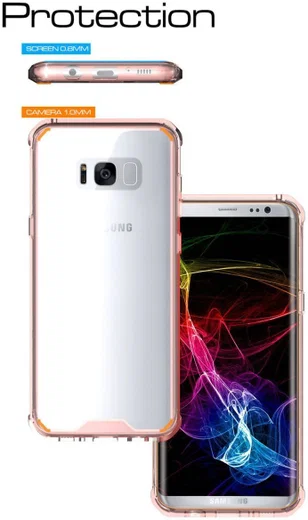 Samsung Galaxy S8 Plus Hoesje Armor Backcover Transparant Rose Gold afbeelding 4