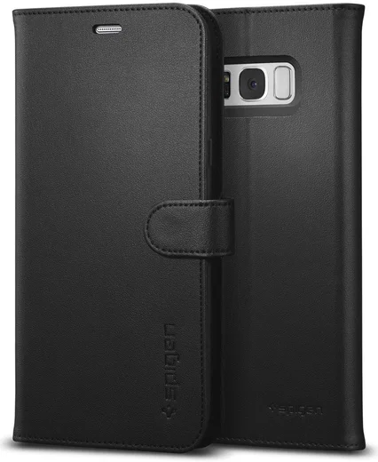 Spigen Wallet S Flip Hoesje Samsung Galaxy S8 Plus Zwart afbeelding 1