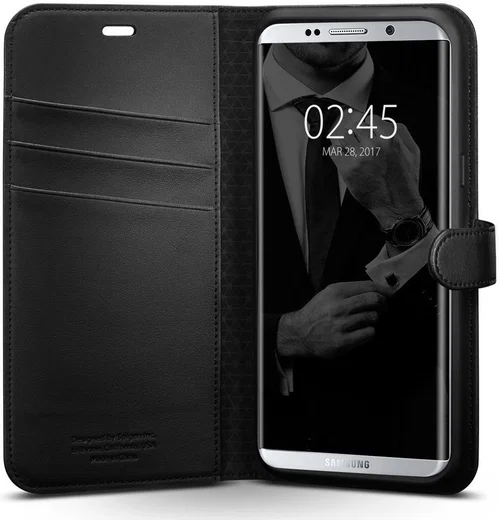 Spigen Wallet S Flip Hoesje Samsung Galaxy S8 Plus Zwart afbeelding 3