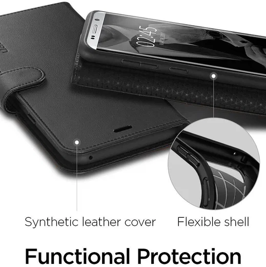 Spigen Wallet S Flip Hoesje Samsung Galaxy S8 Plus Zwart afbeelding 9