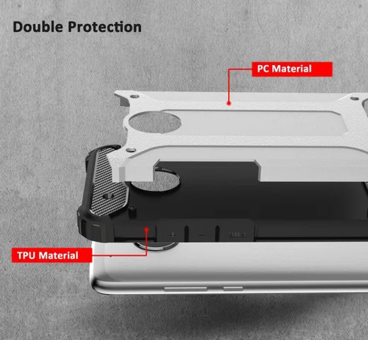 Motorola Moto G5 Plus Hybride Hoesje Zwart afbeelding 4