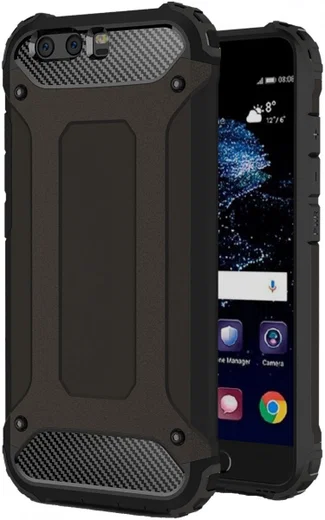 Huawei P10 Hybride Hoesje Zwart afbeelding 1