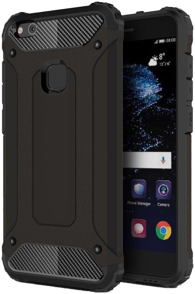 Huawei P10 Lite Hybride Hoesje Zwart afbeelding 1