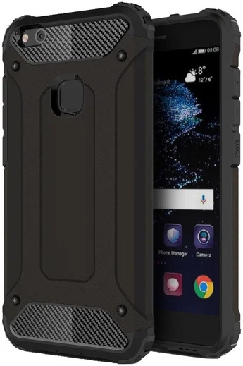 Huawei P10 Lite Hybride Hoesje Zwart afbeelding 1