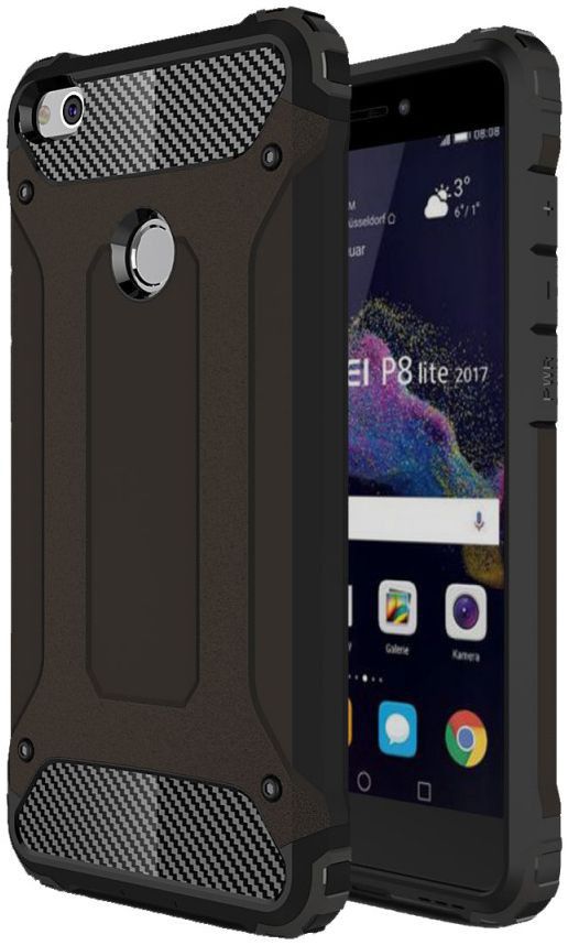 Huawei P8 Lite 2017 Hybride Hoesje Zwart afbeelding 1
