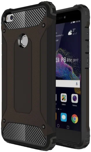 Huawei P8 Lite 2017 Hybride Hoesje Zwart afbeelding 1
