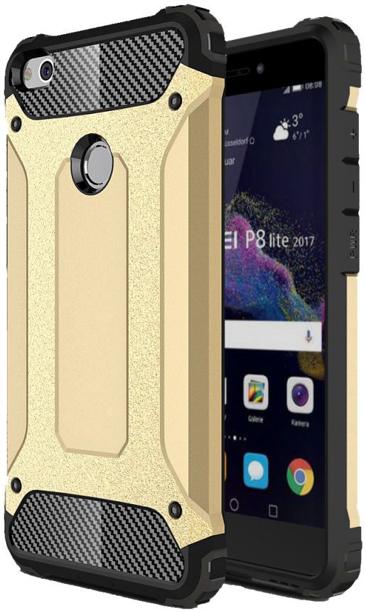 Huawei P8 Lite 2017 Hybride Hoesje Goud afbeelding 1