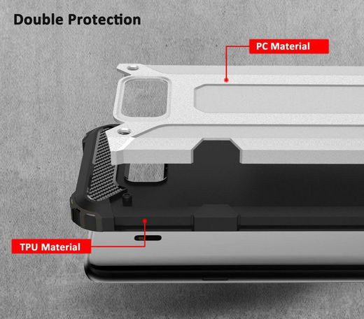 Samsung Galaxy S8 Hoesje Shock Proof Hybride Back Cover Zwart afbeelding 6