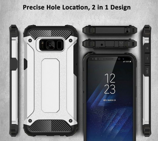Samsung Galaxy S8 Hoesje Shock Proof Hybride Back Cover Zwart afbeelding 8