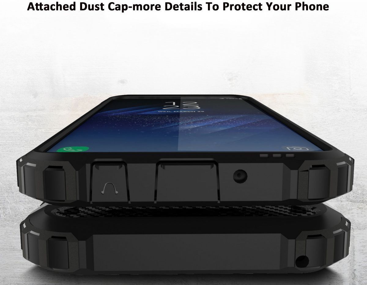 Samsung Galaxy S8 Hoesje Shock Proof Hybride Back Cover Zwart afbeelding 9