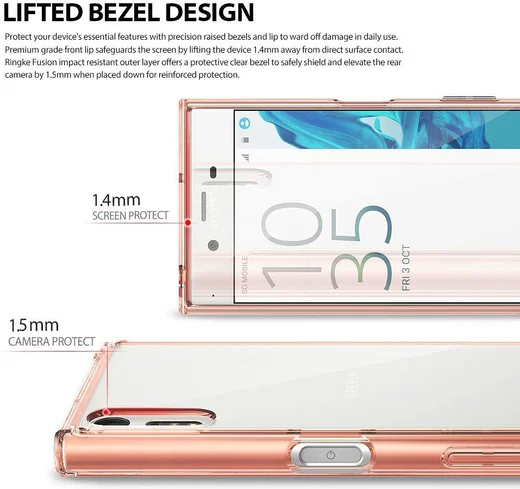 Ringke Fusion Sony Xperia XZ / XZs Hoesje Rose Gold afbeelding 3