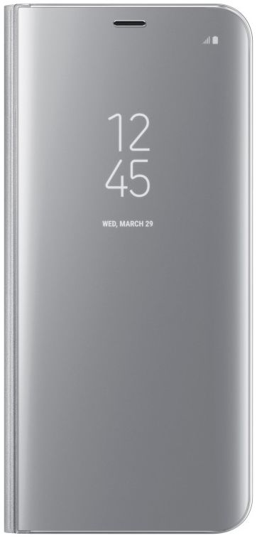 Samsung Galaxy S8 Plus Clear View Flip Case met Standaard Zilver afbeelding 1