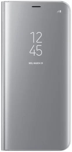 Samsung Galaxy S8 Plus Clear View Flip Case met Standaard Zilver afbeelding 1
