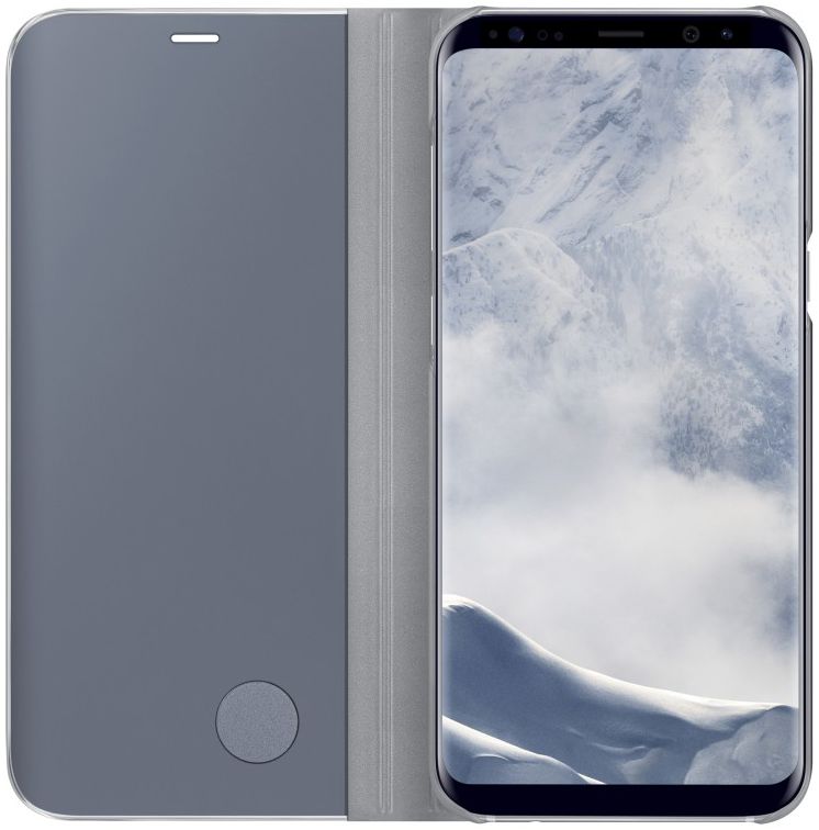 Samsung Galaxy S8 Plus Clear View Flip Case met Standaard Zilver afbeelding 3