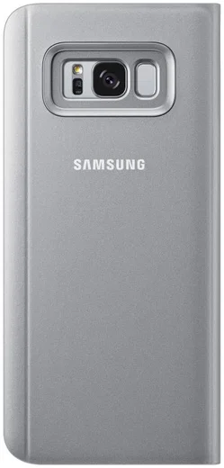 Samsung Galaxy S8 Plus Clear View Flip Case met Standaard Zilver afbeelding 5
