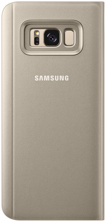 Samsung Galaxy S8 Plus Clear View Flip Case met Standaard Goud afbeelding 5