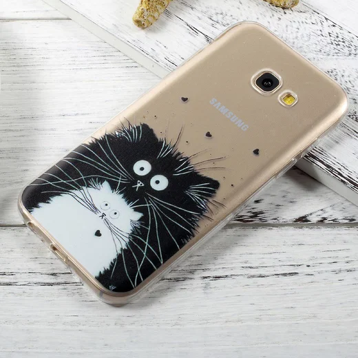 Samsung Galaxy A3 (2017) TPU Back Cover Kat Print afbeelding 1