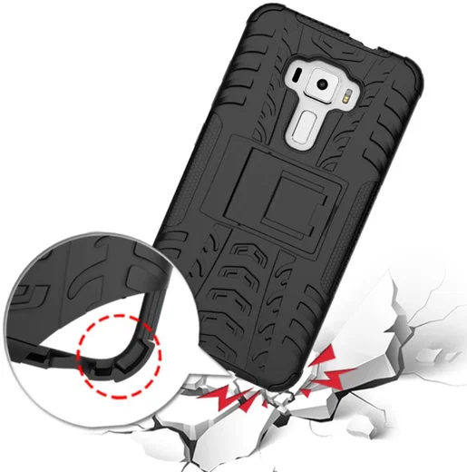 Hybride Asus Zenfone 3 (5.5) Back Cover Zwart afbeelding 2