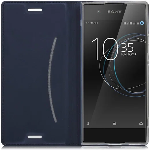 Sony Xperia XA1 Stijlvol Portemonnee Hoesje Blauw afbeelding 1
