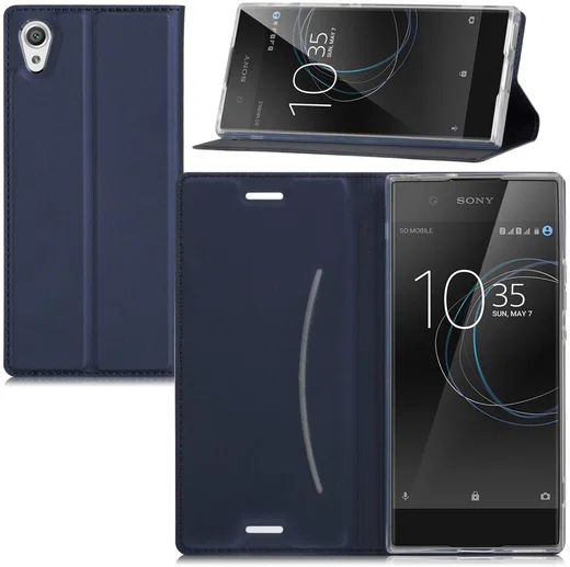 Sony Xperia XA1 Stijlvol Portemonnee Hoesje Blauw afbeelding 3