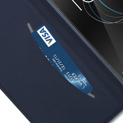 Sony Xperia XA1 Stijlvol Portemonnee Hoesje Blauw afbeelding 4