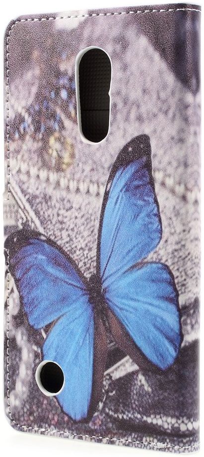 LG K10 (2017) Portemonnee Hoesje Blue Butterflies afbeelding 5