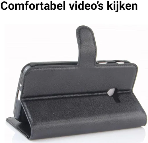 Samsung Galaxy Xcover 4/4s Lychee Portemonnee Hoesje Zwart afbeelding 7