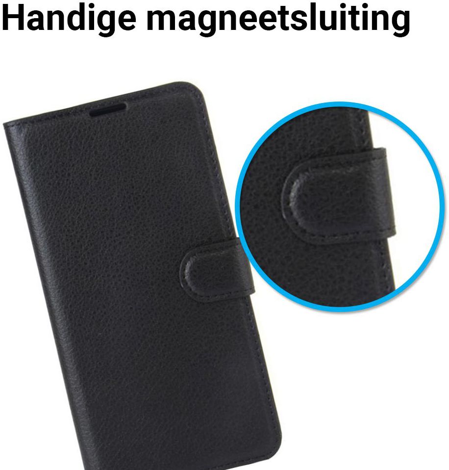 Samsung Galaxy Xcover 4/4s Lychee Portemonnee Hoesje Zwart afbeelding 8