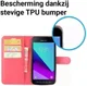 Samsung Galaxy Xcover 4/4s Lychee Portemonnee Hoesje Rood afbeelding 3