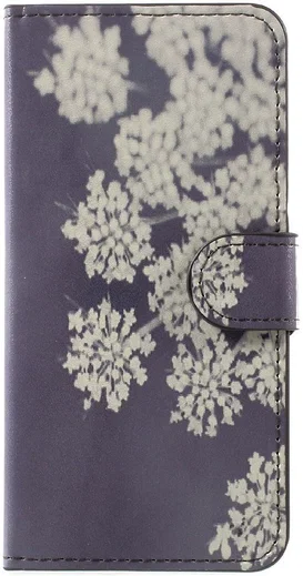 Huawei P10 Portemonnee Print Hoesje White Flowers afbeelding 1