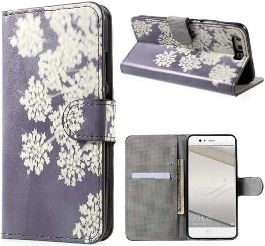 Huawei P10 Portemonnee Print Hoesje White Flowers afbeelding 4