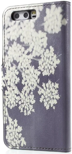 Huawei P10 Portemonnee Print Hoesje White Flowers afbeelding 5