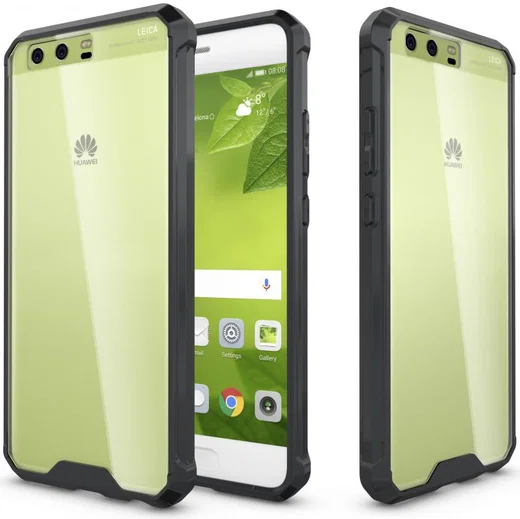 Huawei P10 Hoesje Armor Backcover Transparant Zwart afbeelding 1