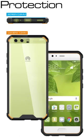Huawei P10 Hoesje Armor Backcover Transparant Zwart afbeelding 10