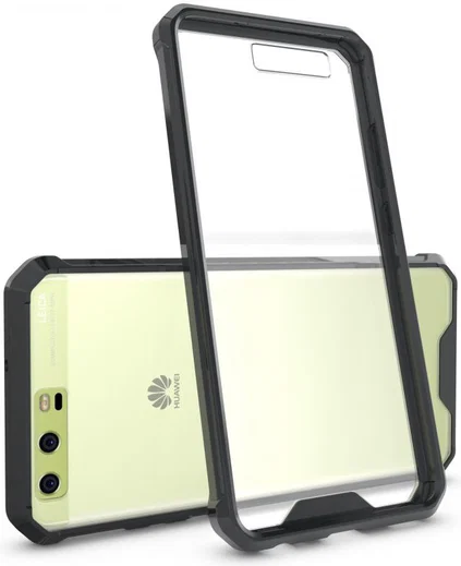 Huawei P10 Hoesje Armor Backcover Transparant Zwart afbeelding 2
