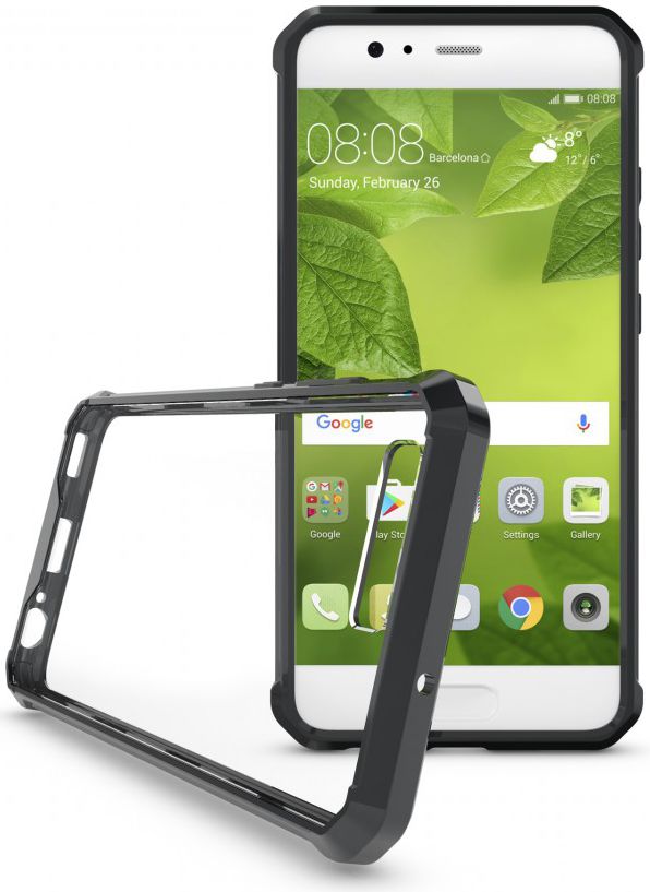 Huawei P10 Hoesje Armor Backcover Transparant Zwart afbeelding 5