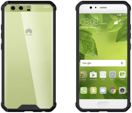 Huawei P10 Hoesje Armor Backcover Transparant Zwart afbeelding 9
