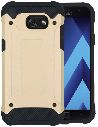 Samsung Galaxy A3 (2017) Hybrid Hoesje Goud afbeelding 1