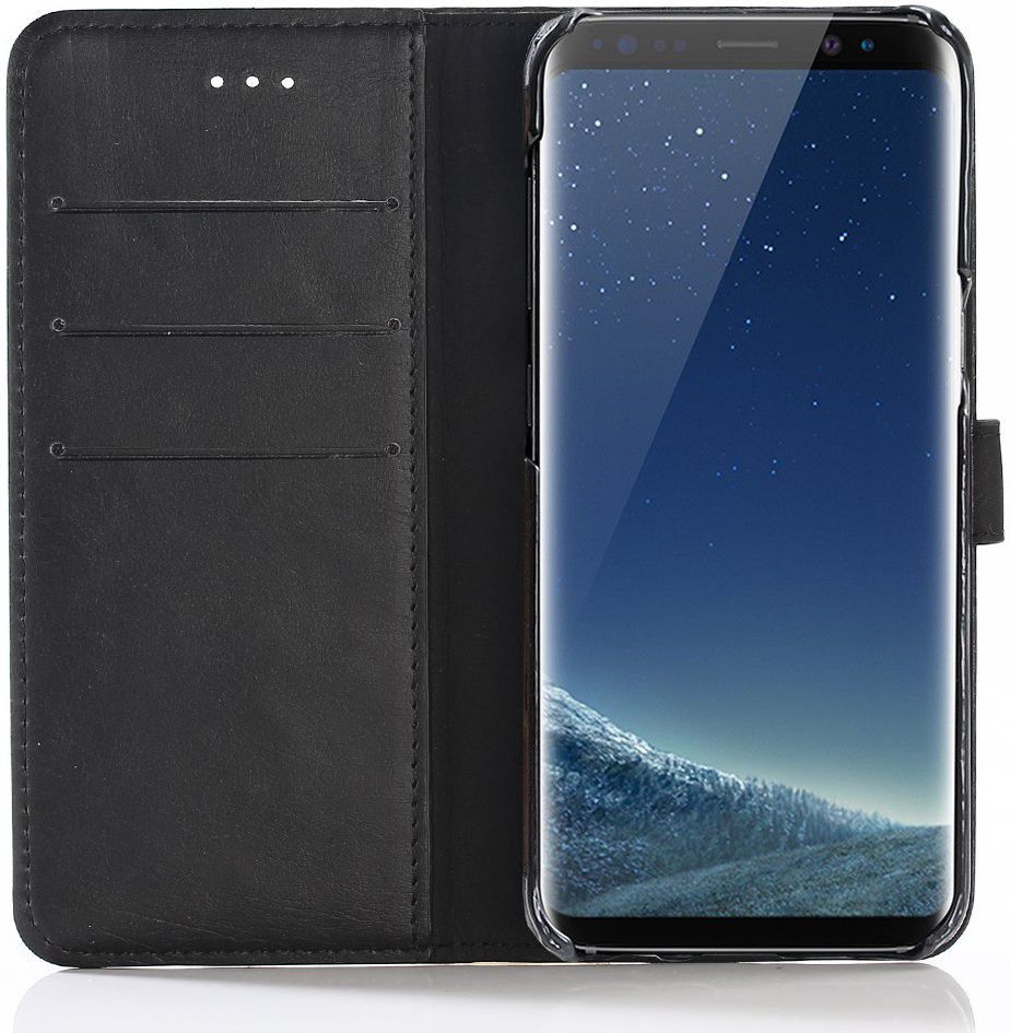 Samsung Galaxy S8 Portemonnee Hoesje met Standaard Zwart afbeelding 1