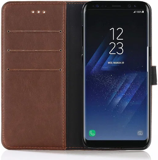 Samsung Galaxy S8 Portemonnee Hoesje met Standaard Bruin afbeelding 1