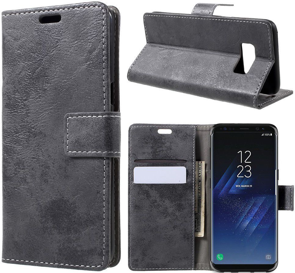 Samsung Galaxy S8 Vintage Bookcase Grijs afbeelding 6