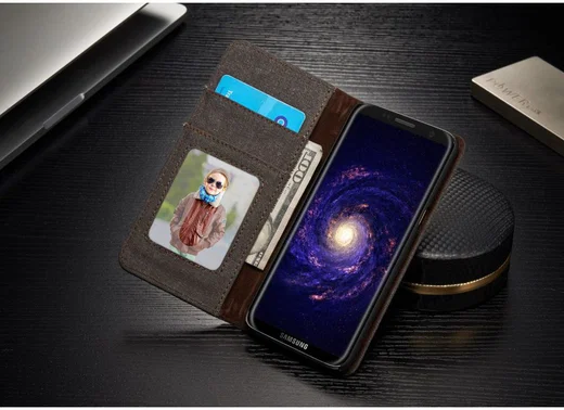 Samsung Galaxy S8 Canvas Portemonnee Hoesje Zwart afbeelding 6