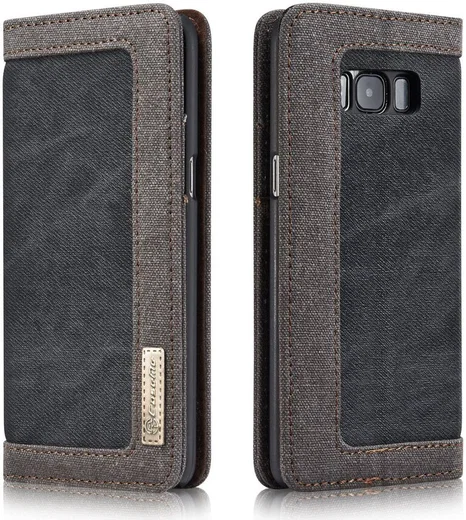 Samsung Galaxy S8 Canvas Portemonnee Hoesje Zwart afbeelding 5