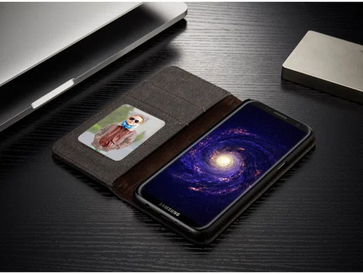 Samsung Galaxy S8 Canvas Portemonnee Hoesje Zwart afbeelding 9